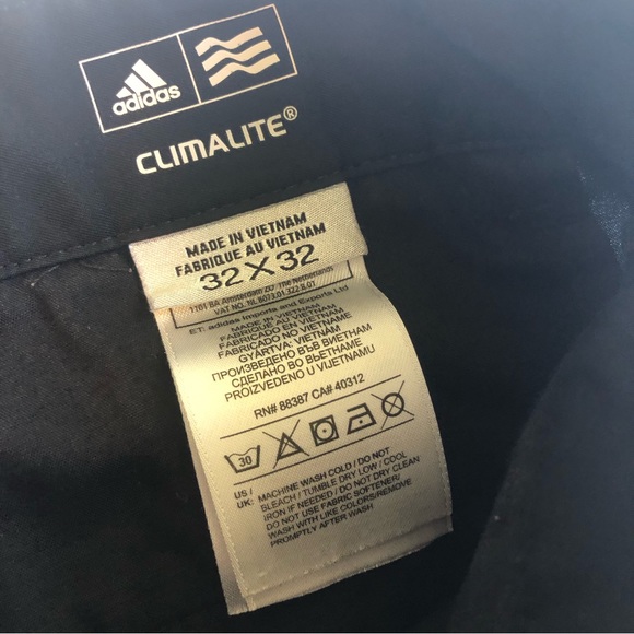 Adidas Climalite Men’s Size 32/32 Black Flat Front Golf Hiking Pants Dri-Fit - Picture 3 of 14